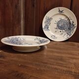 French vintage serving stand plate, R. Lafitte, Terre de Fer, Salins