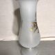 Ancient Glass Vase Opalin White - Drawing Golden Roses Form Vintage Cup