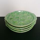 4 plates with gien porcelain snails