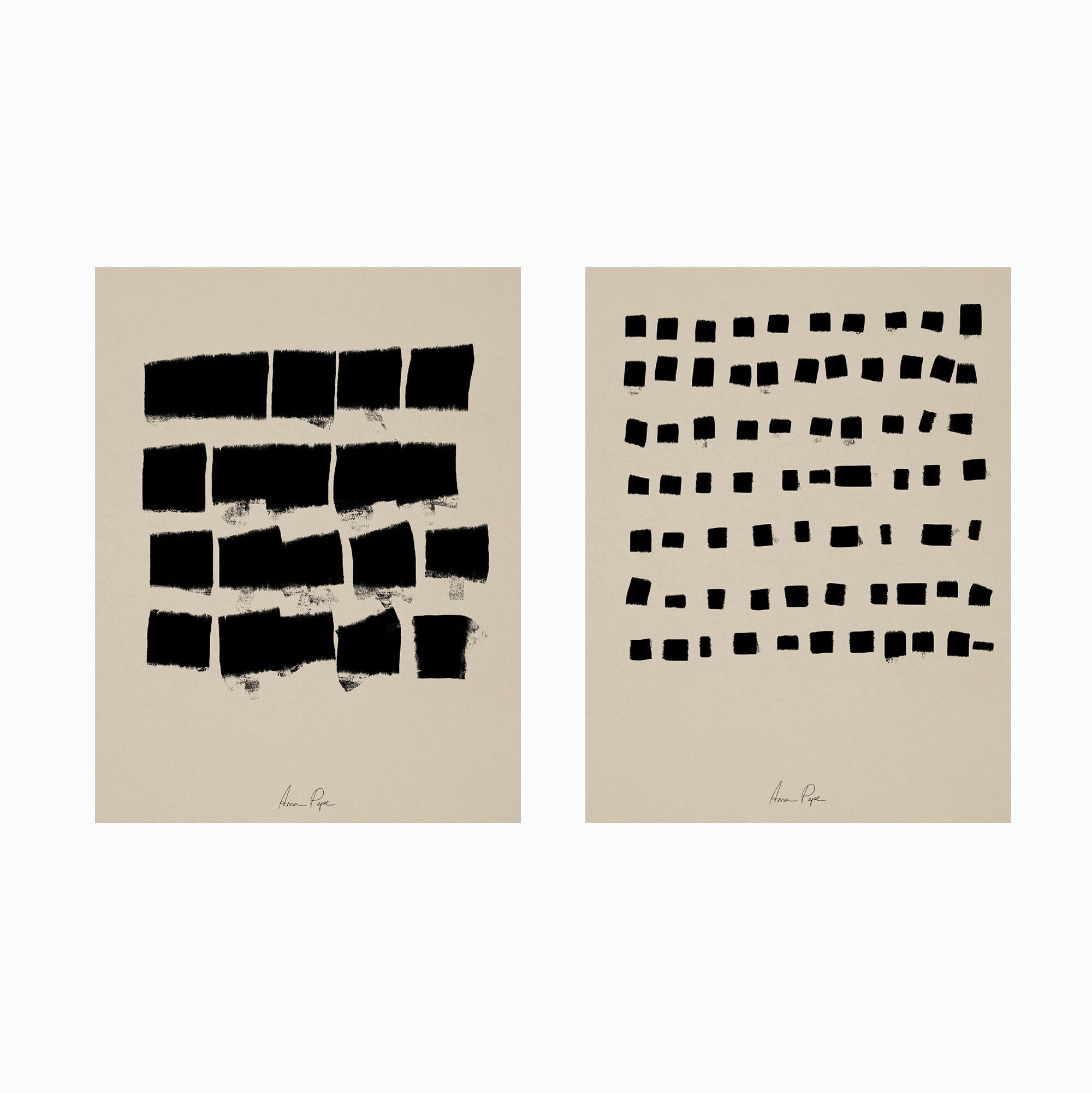 Pair of giclee prints, abstract wall art set of two, 50x70cm