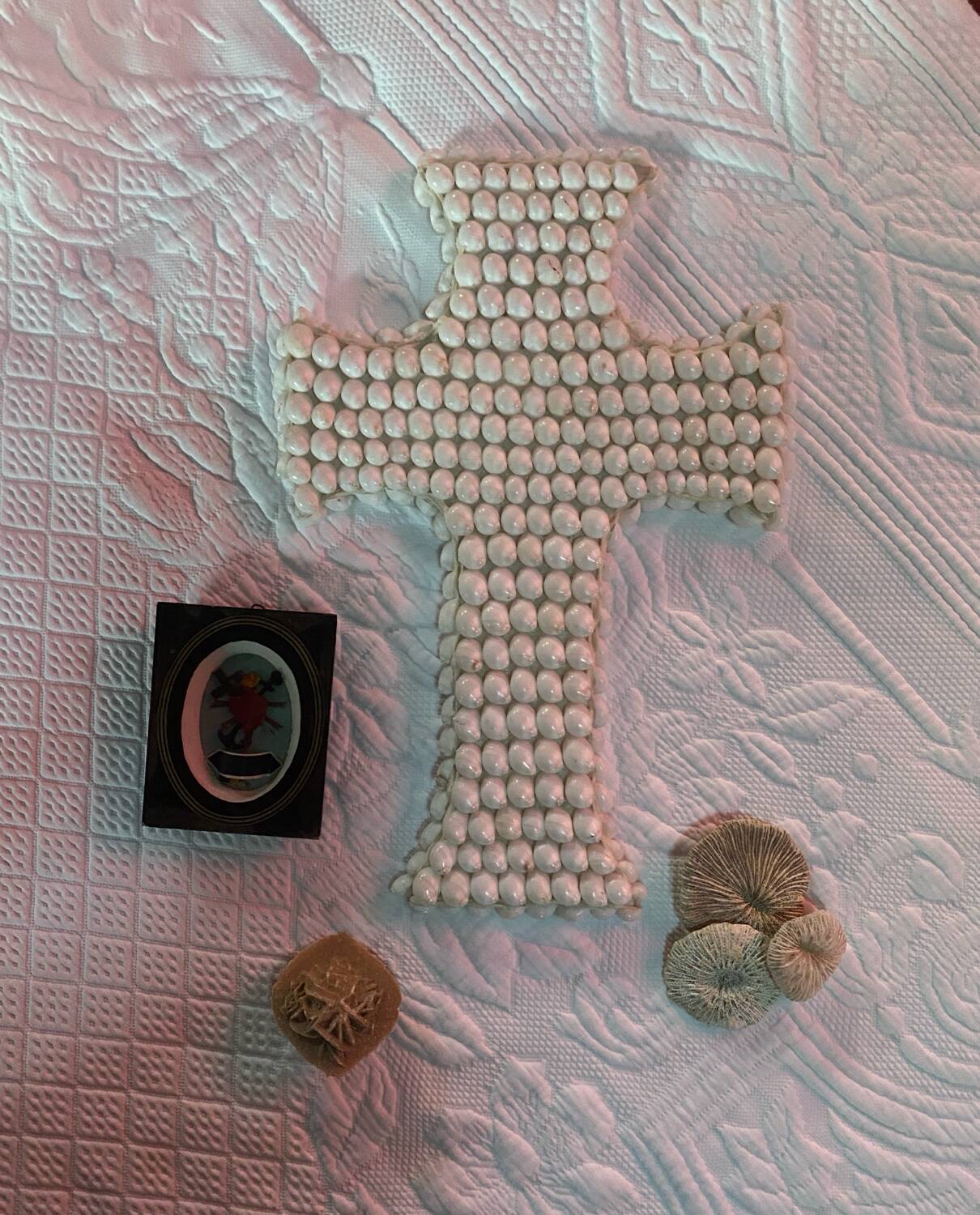 Large Balinese cross made of shells