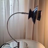 Scandinavian-inspired black and chrome table lamp