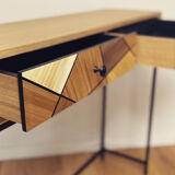 Console Oak Straw marquetry