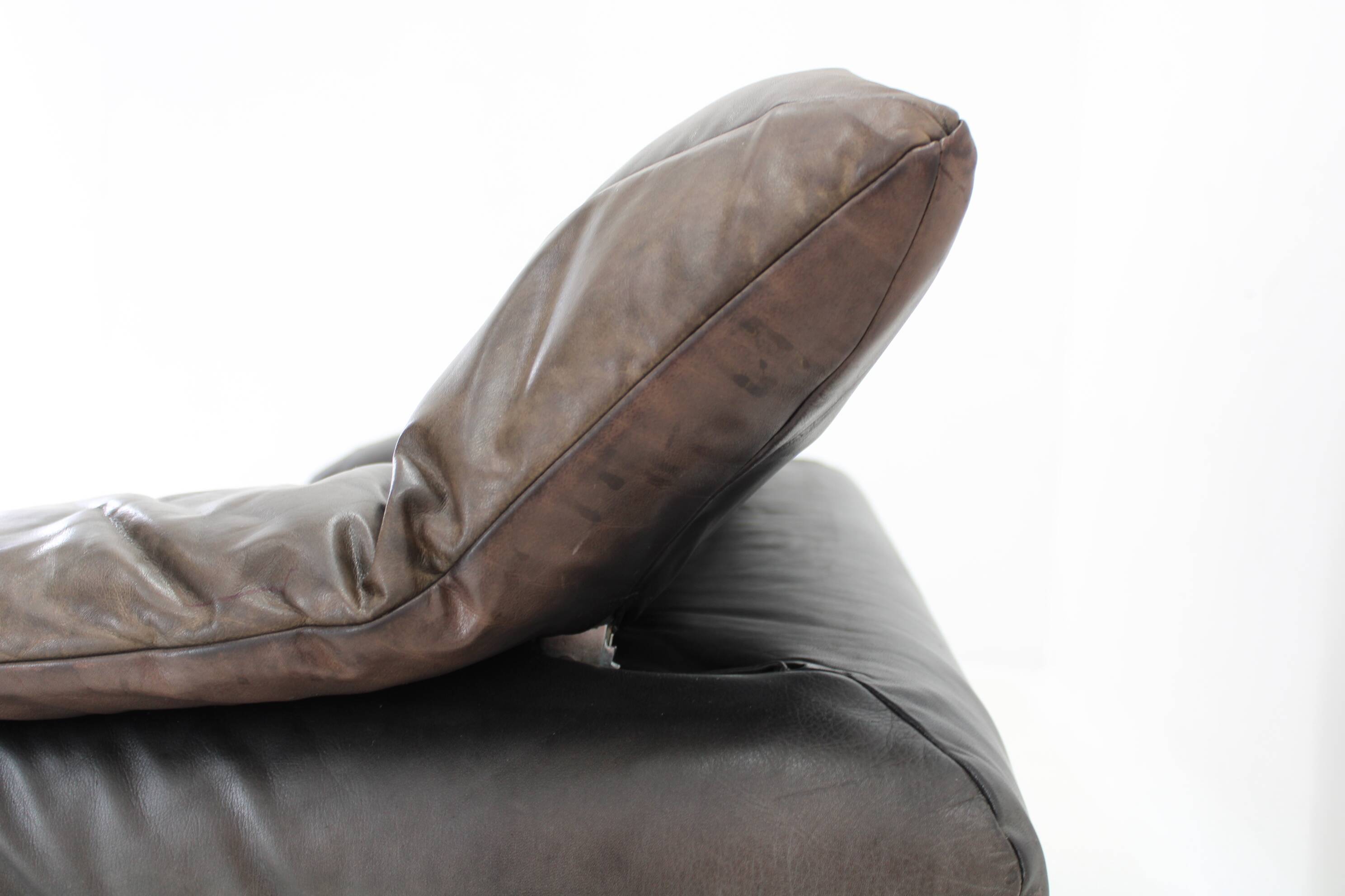 1970s Wiener Werkstätte Brutalist Letaher Adjustable Armchair