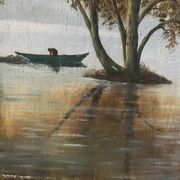 Fishing day, oil on canvas signed A. Parizy