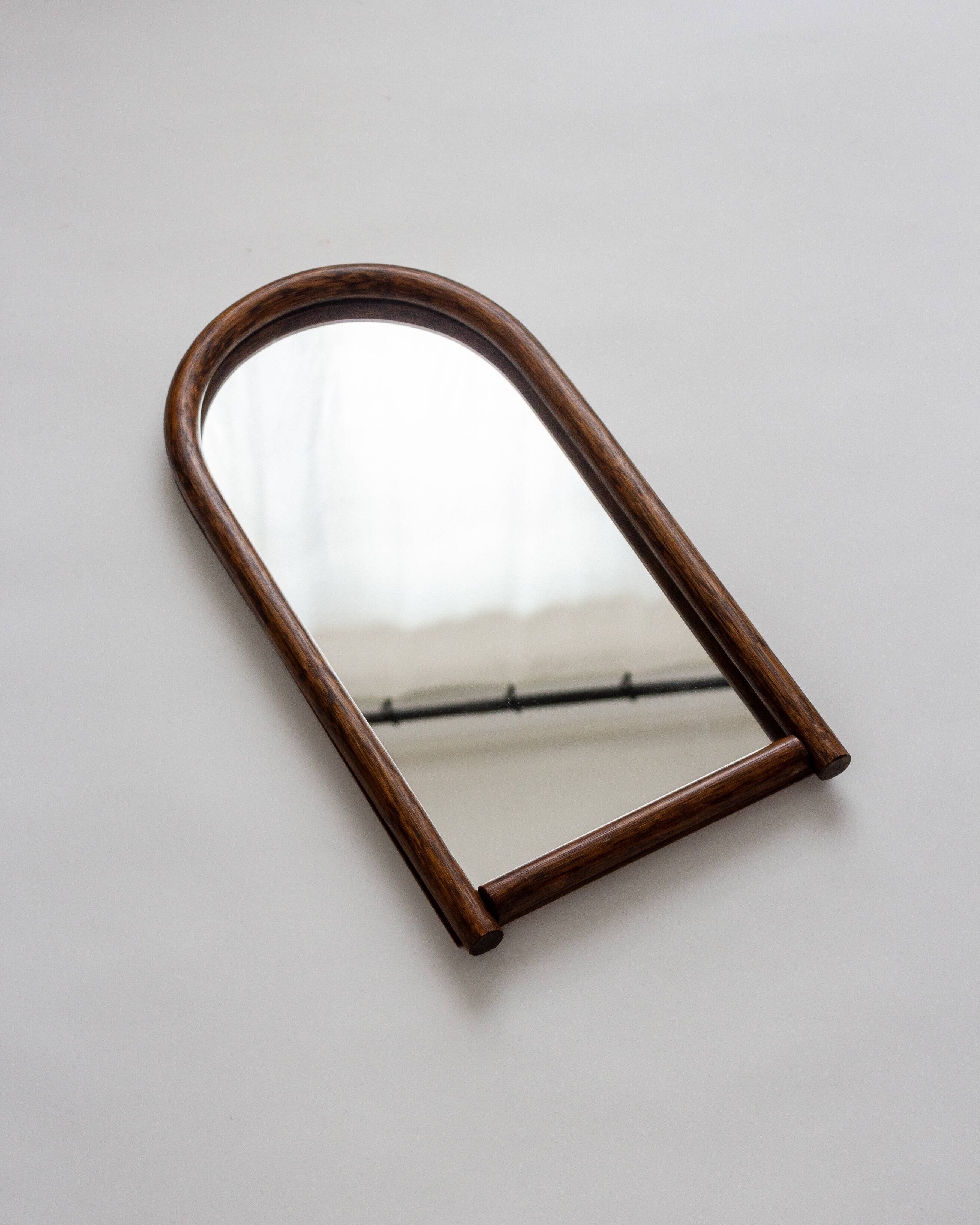 Miroir arche en bambou courbé, années 70