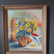 Tableau ancien représentant un bouquet de fleurs