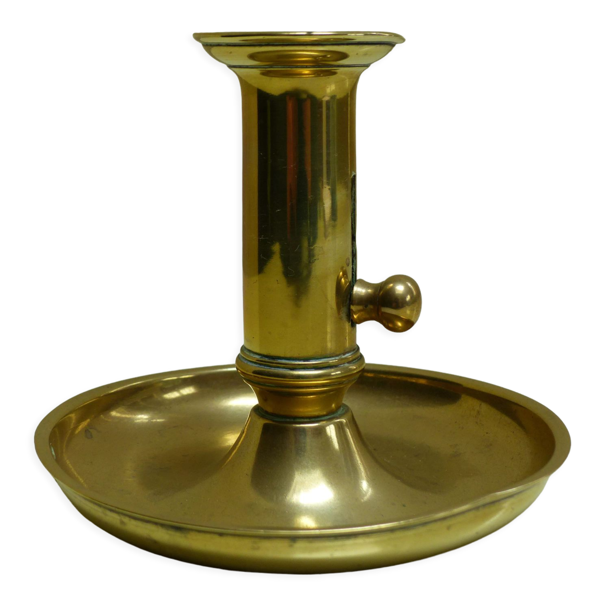 Telescopic candle holder gilded brass