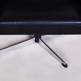 Black leather mid century armchair - 1960s czechia