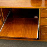Midcentury Walnut Sideboard with sliding doors and drawers, 1950s