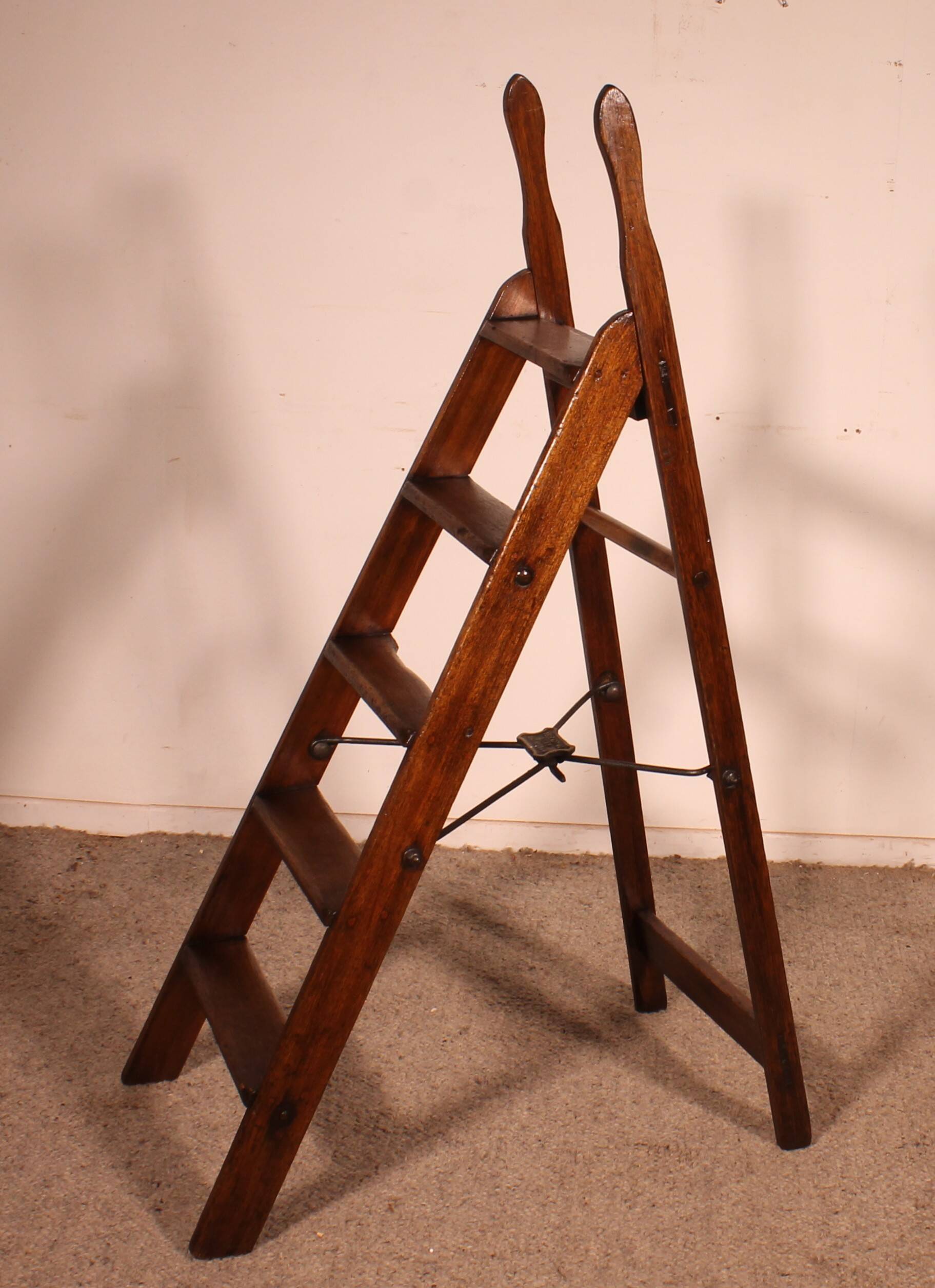 19th-century mahogany library ladder