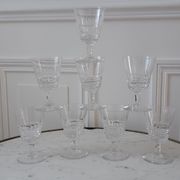 Set of 8 wine glasses Cristallerie de Lorraine 50s