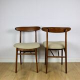 Chaises vintage Hałas beige bouclé - lot de 3