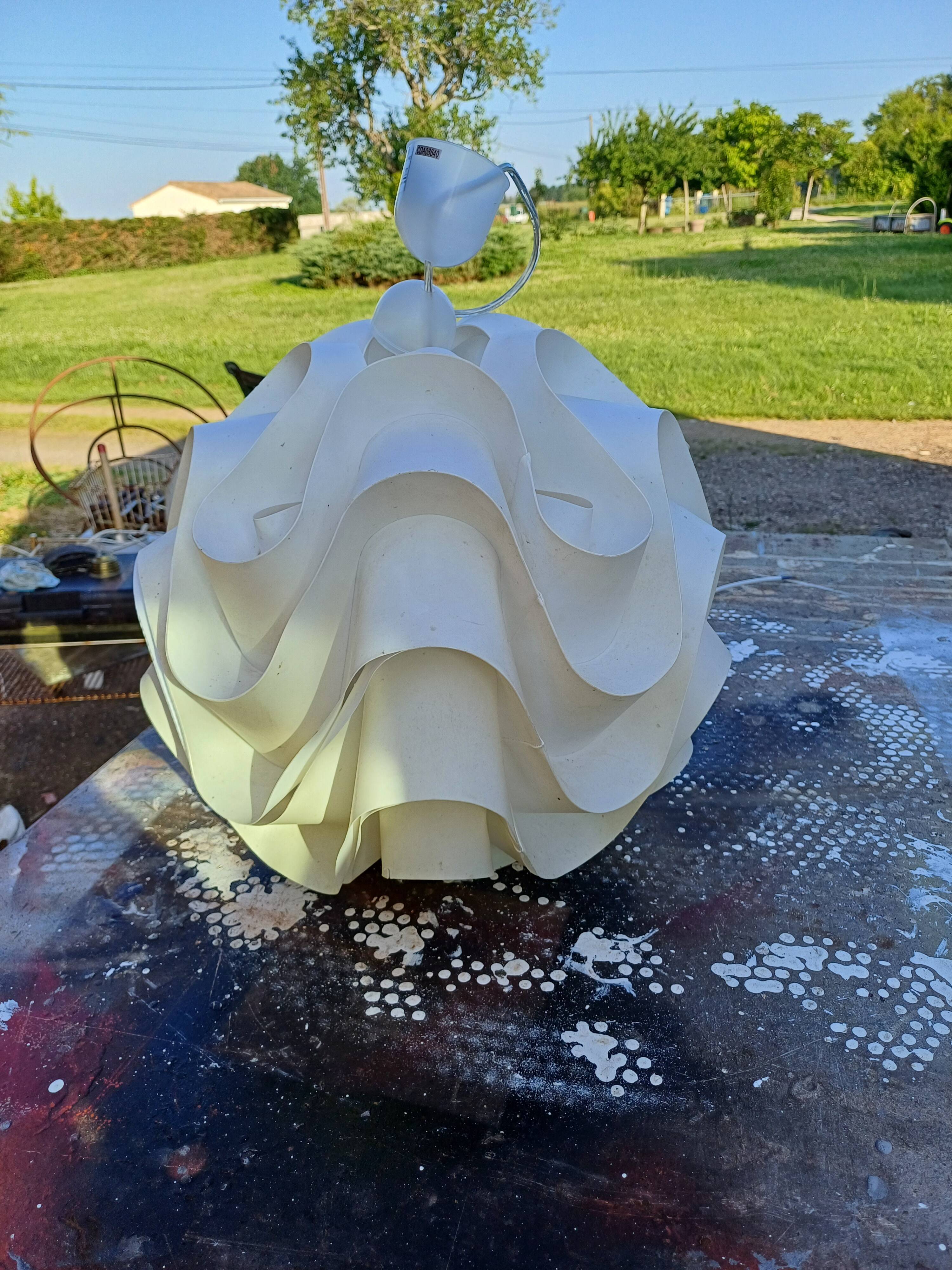 Vintage white plastic pendant lamp