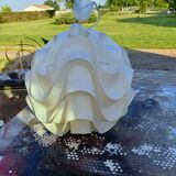 Vintage white plastic pendant lamp
