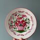 Set of 2 plates XIXth Les Islettes, rooster decoration and flowery basket