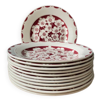 Series of 12 Digoin Sarreguemines “Duroc” flat plates