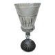 Ancien vase sur pied cristal taillé Bohème 32 cm