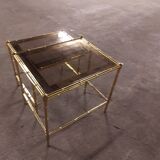 2 brass nest of tables, maison jansen