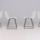 Set of 4 steel Harry Bertoia model 420 chairs