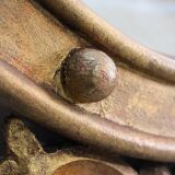 Ancient golden wood witch mirror - late 19th century