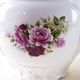 Pair of decorative ceramic vases with hand-painted roses, Art Deco style, European