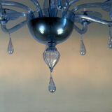 Venetian glass chandelier in blue Murano, circa 1980.
