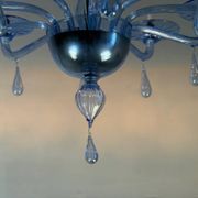 Lustre vénitien en verre de Murano bleu, vers 1980