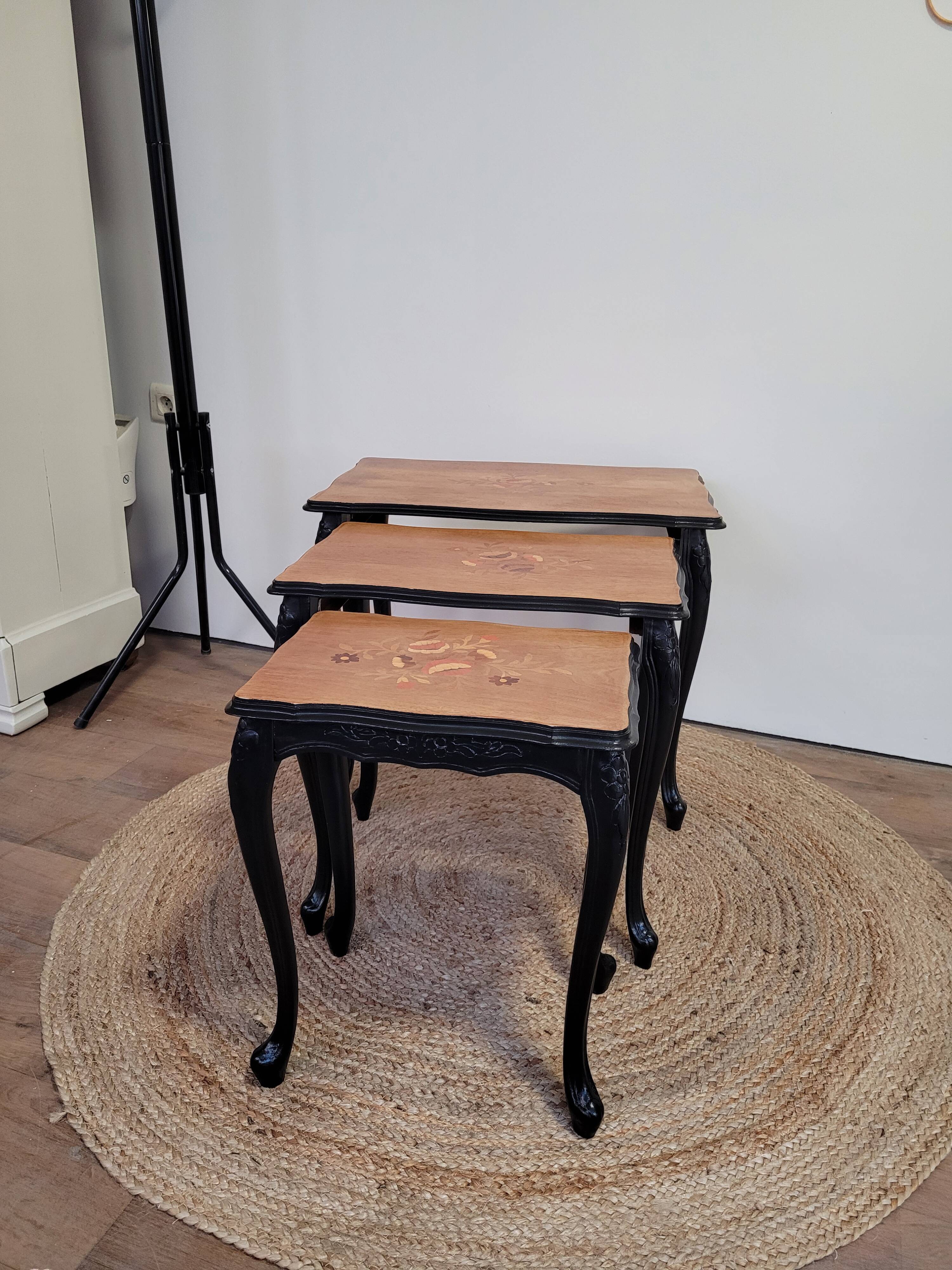 Nested tables with marquetry