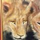 Huile sur toile "Lionnes au Marigot" par Dominique PROTTI-BARAIZE
