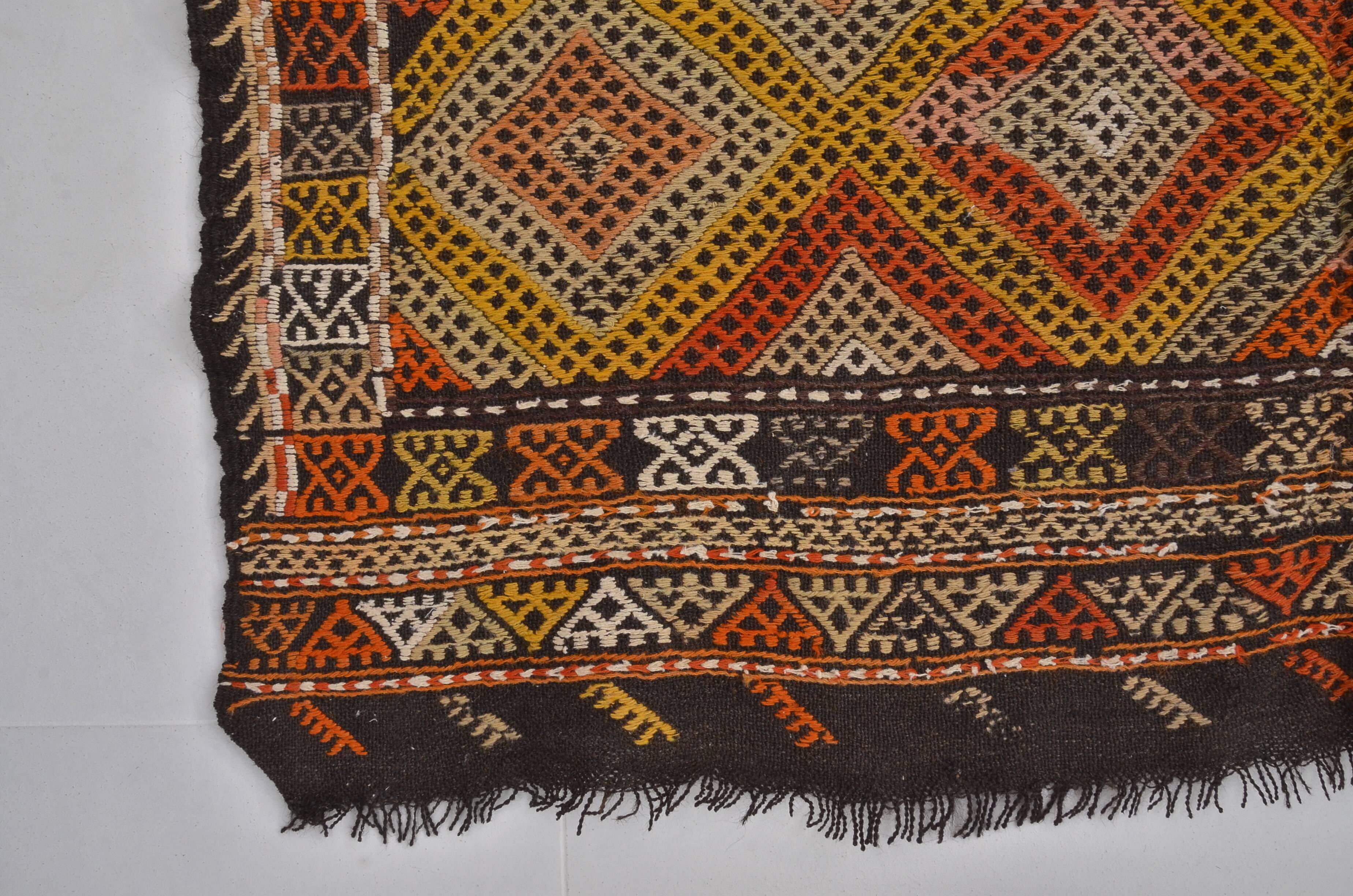 Geometric Turkish Handwoven Kilim Rug sku1628