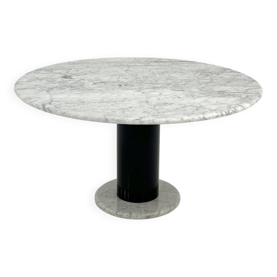 Table 120 cm en Marbre Loto Rosso par Ettore Sottsass pour Poltronova, 1970