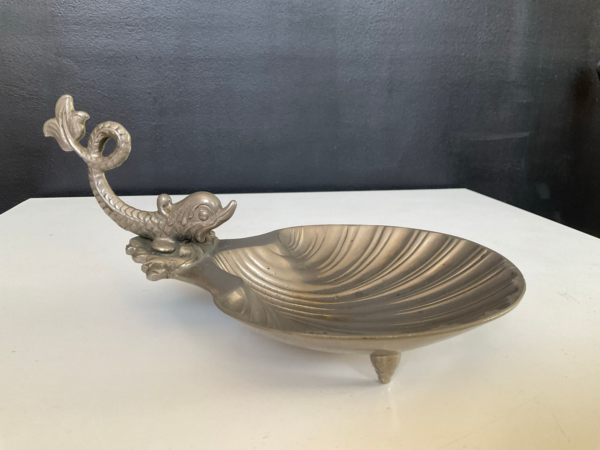 Antique Empire style silvered bronze catchall