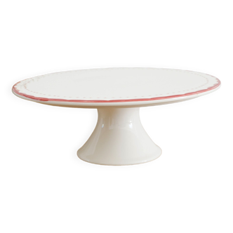 Large earthenware pie dish on pedestal