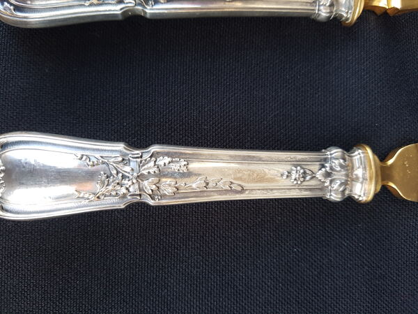 Service a glace, manche argent, vers 1890