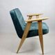 Light blue macau velvet 366 lounge chair by Józef Chierowski, 1970s