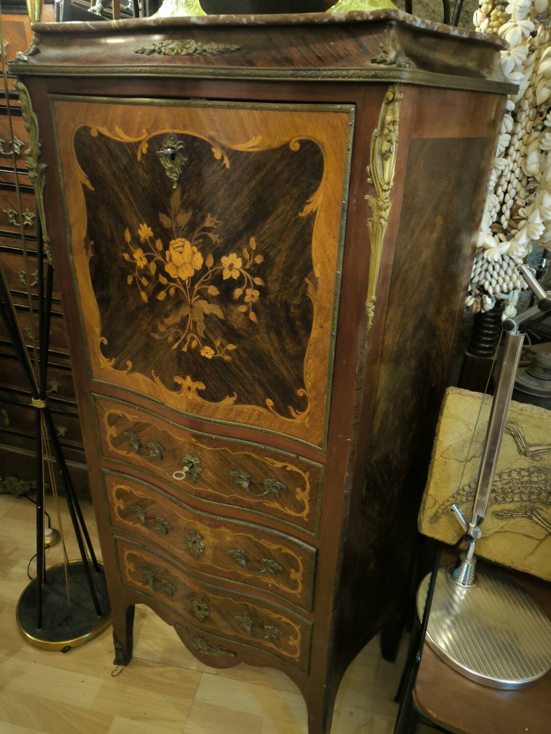 Small marquetry lady's writing desk, circa 1870