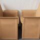 Pair of chairs with Italian design leather armrests