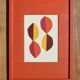 Framed abstract collage on paper signed eawy.