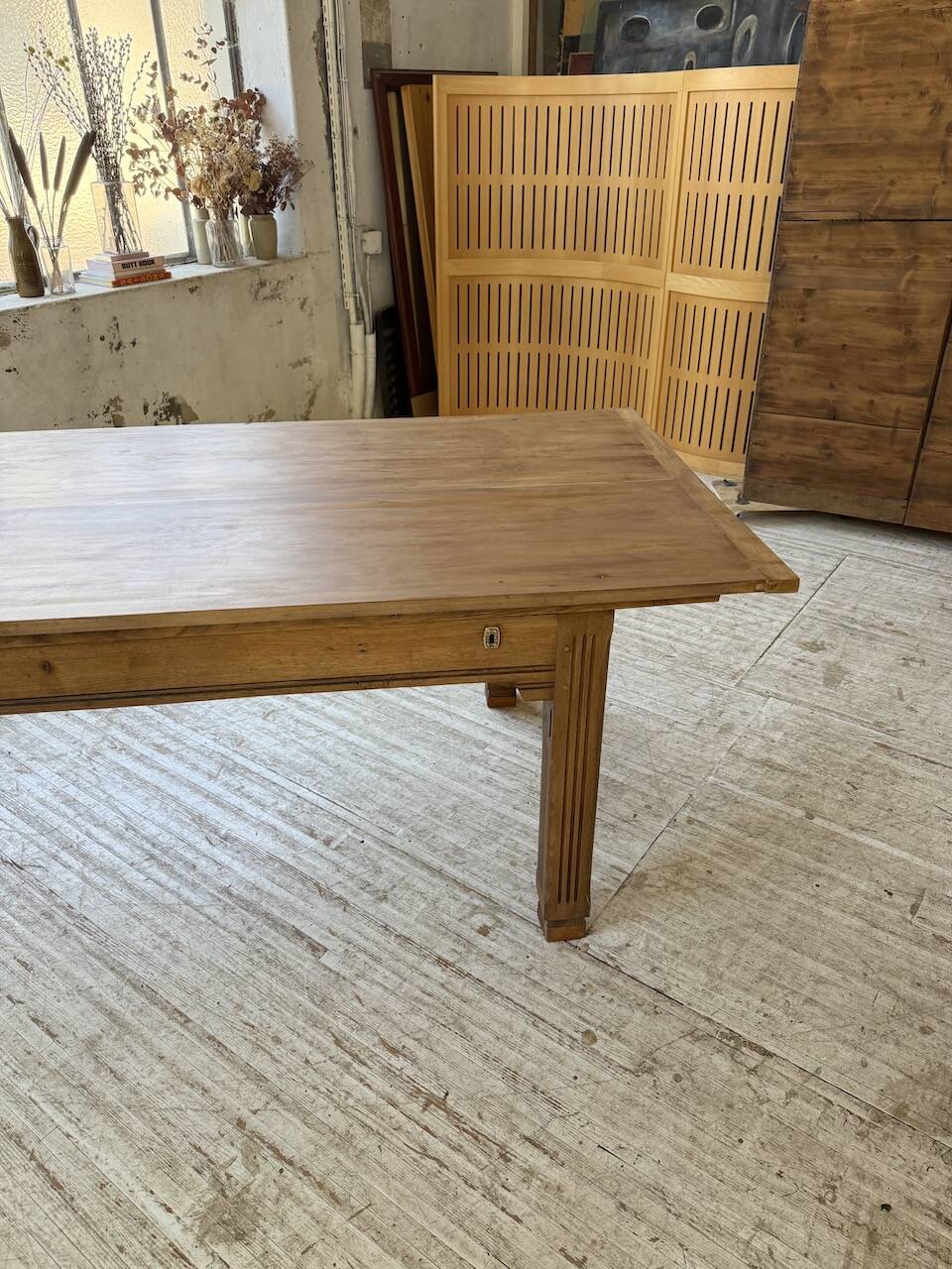 Country farmhouse table in solid beech and oak 2.5m XL
