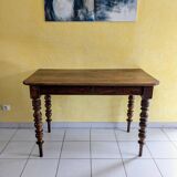 Large walnut desk with turned legs