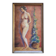 Ancien tableau vintage aquarelle nu féminin années 40 50