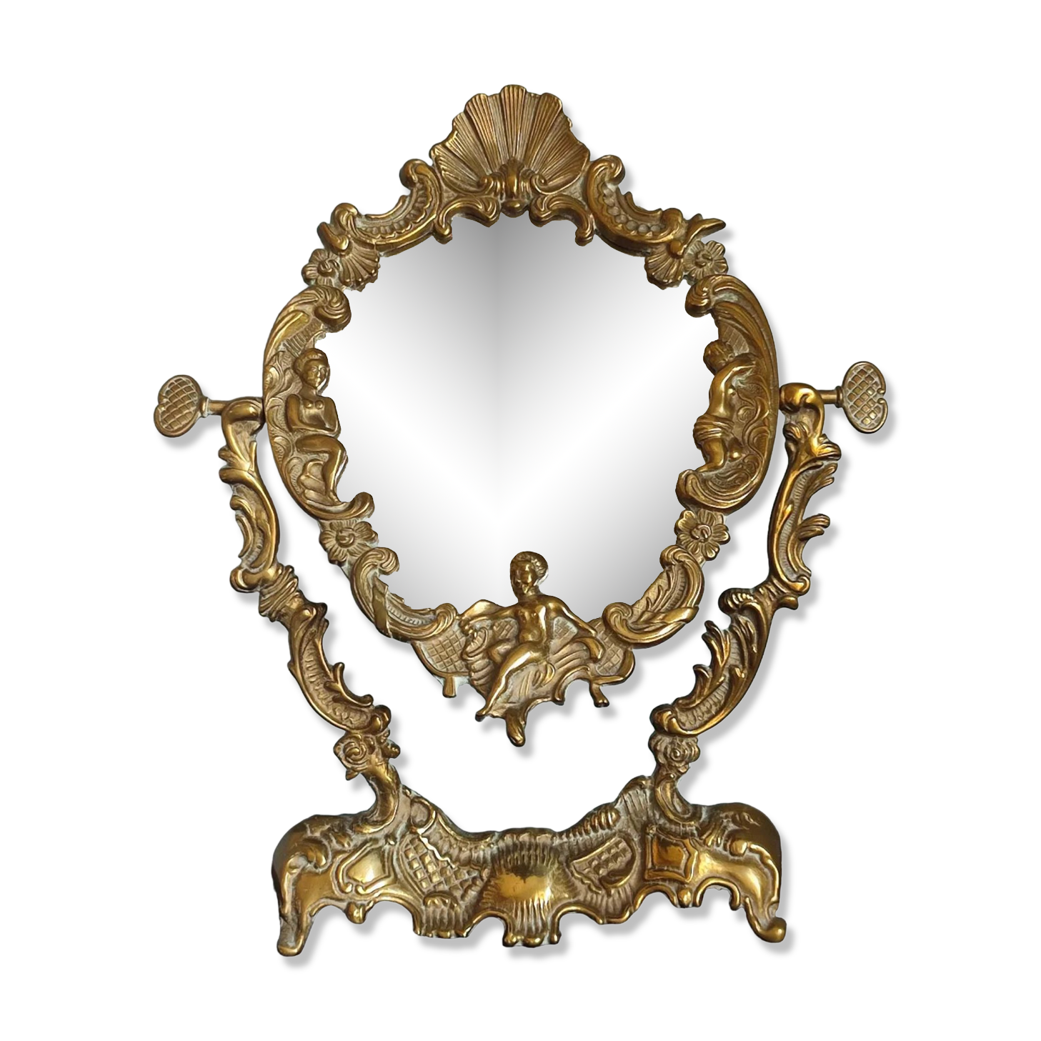 Ancient mirror psyche in bronze