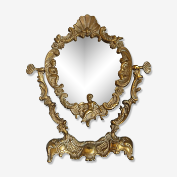 Miroir ancien psyché en bronze