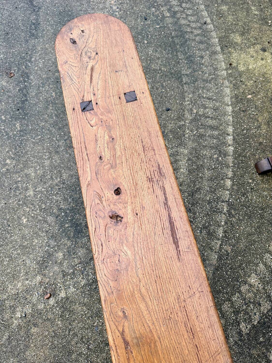 Pair of solid elm benches