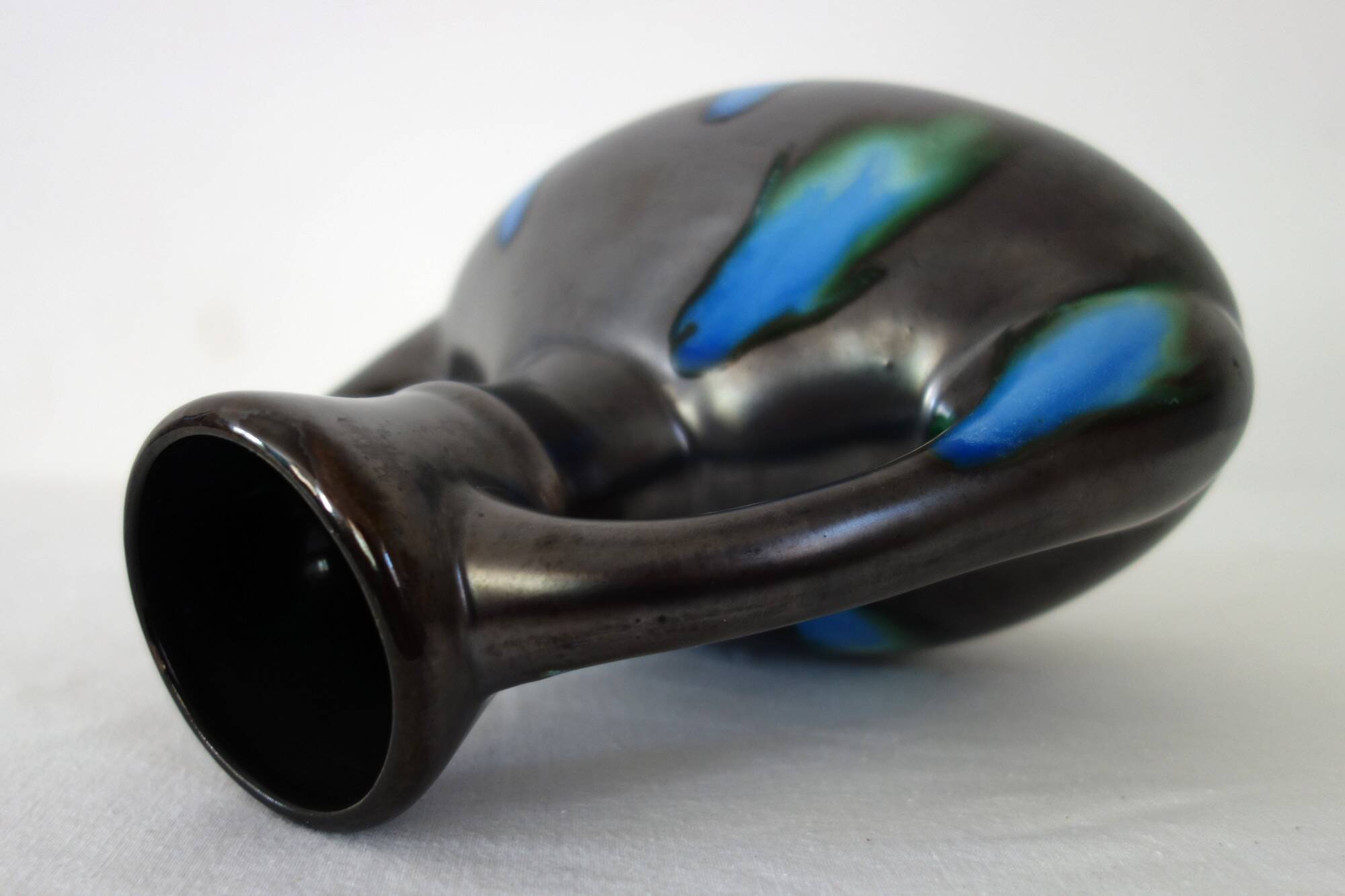 Flamed ceramic vase signed De Bruyn Five Lille