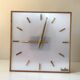 Large electric office clock vintage brass and wood Annees 60