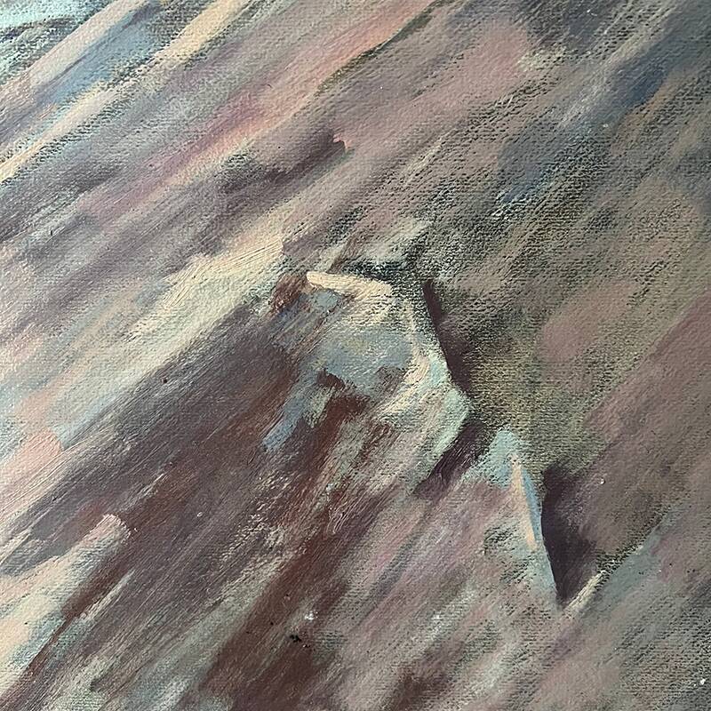 Painting "Mountain", oil on hardboard