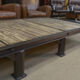 Table basse industrielle en métal et sapin 1950