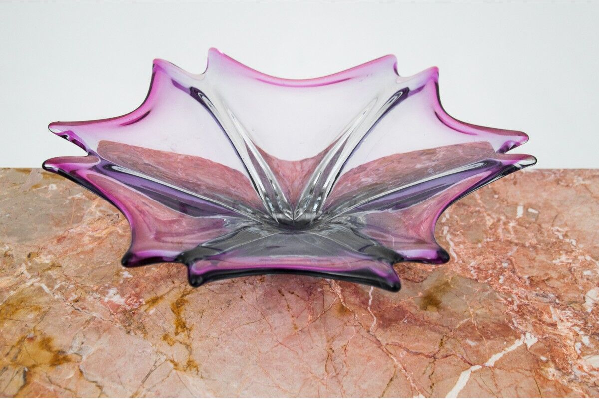 Violet platter, Czech glass, 1970s